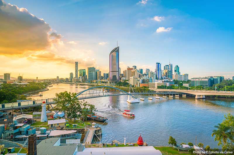 Brisbane skyline at twilight