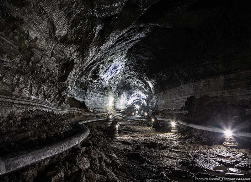 Manjanggul Lava Tube Cave on Jeju Island in South Korea