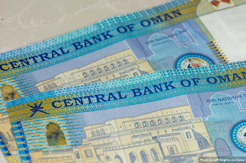 Oman Riyal bills of cash