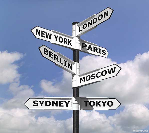 Tips for Travelling After (and During) the Coronavirus Pandemic Travel signpost with city names on it