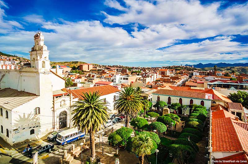 Colonial old town of Sucre, Bolivia