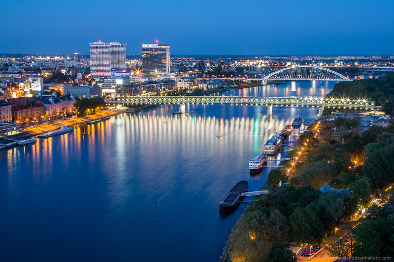 River Danube in Bratislava at night
