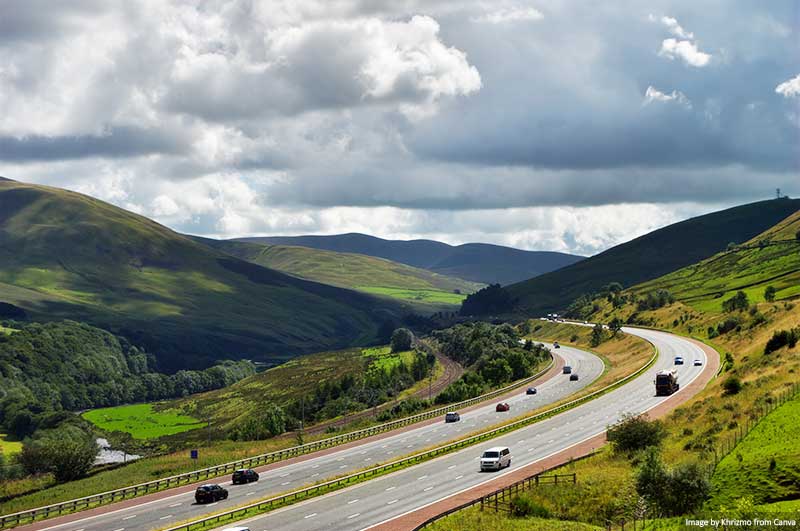 Motorway in Cumbria, England