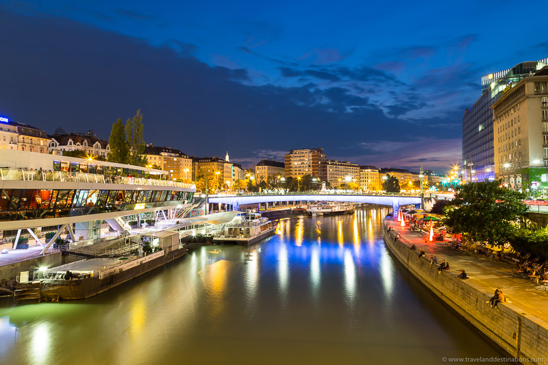 Vienna at Night: What to See and Do Danube Canal at night - Vienna