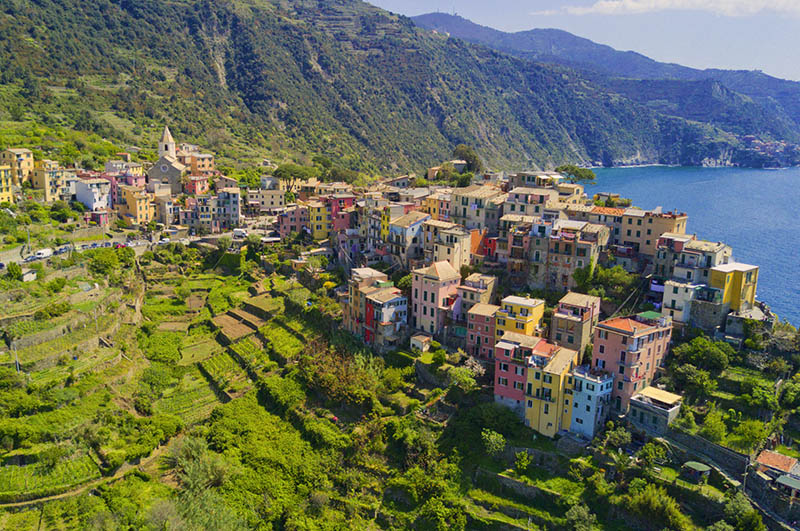 Aerial views of Corniglia
