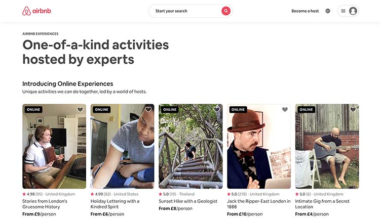 Airbnb Experiences Screenshot