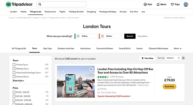 TripAdvisor Screenshot