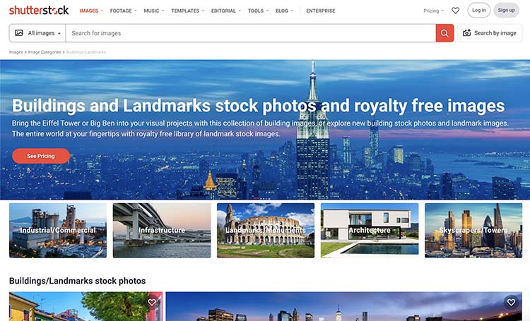 Shutterstock screenshot