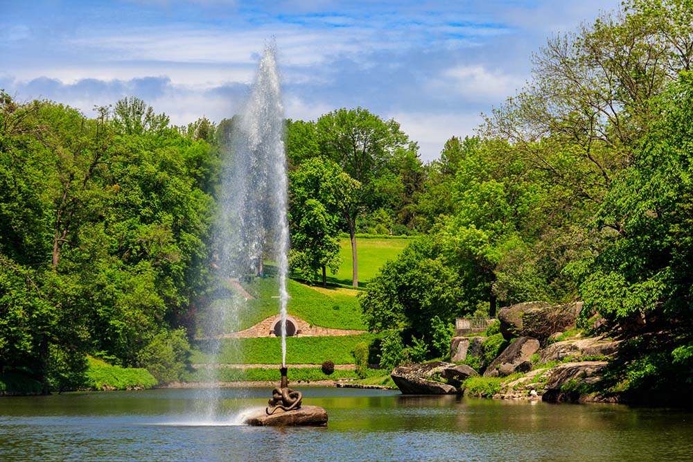 Sofiyivka park and fountain in Uman