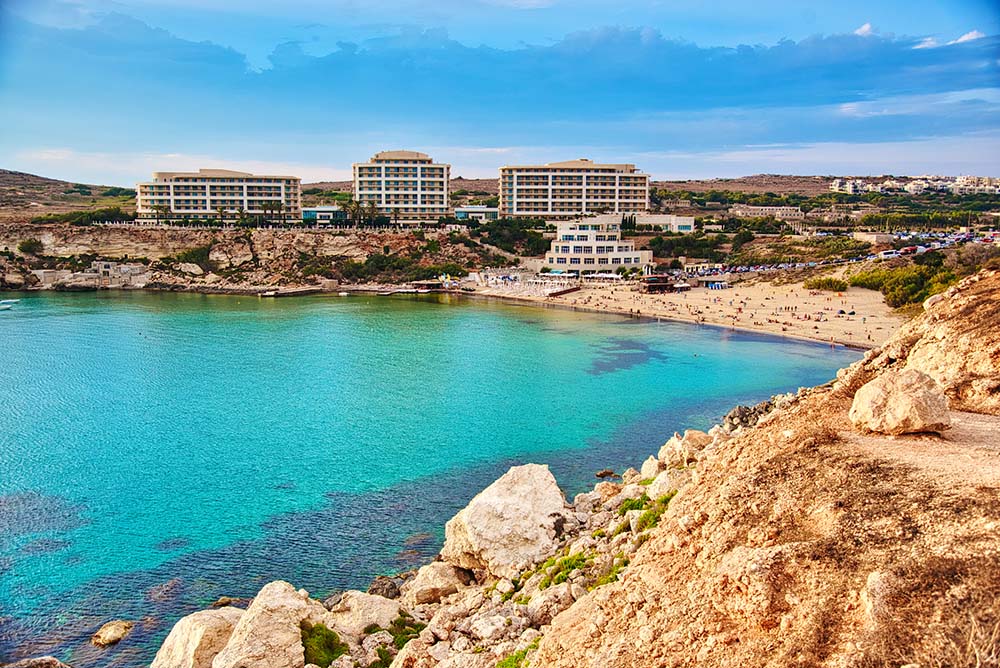 Golden Bay Beach in Malta