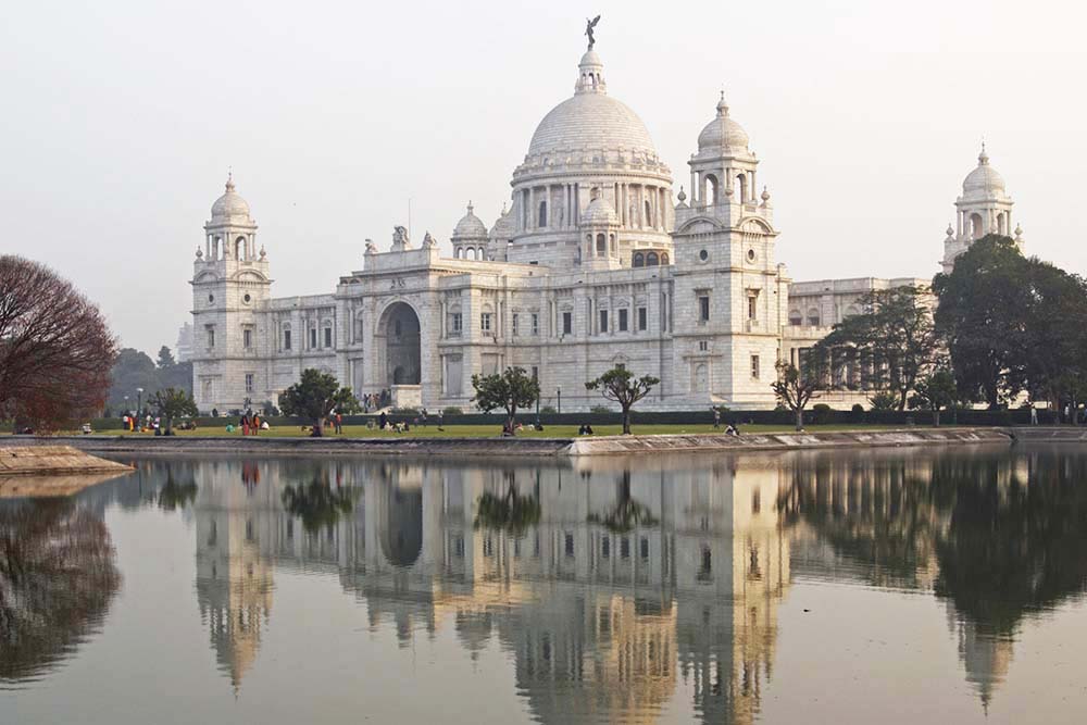 Victoria Memorial in Kolkata with reflections