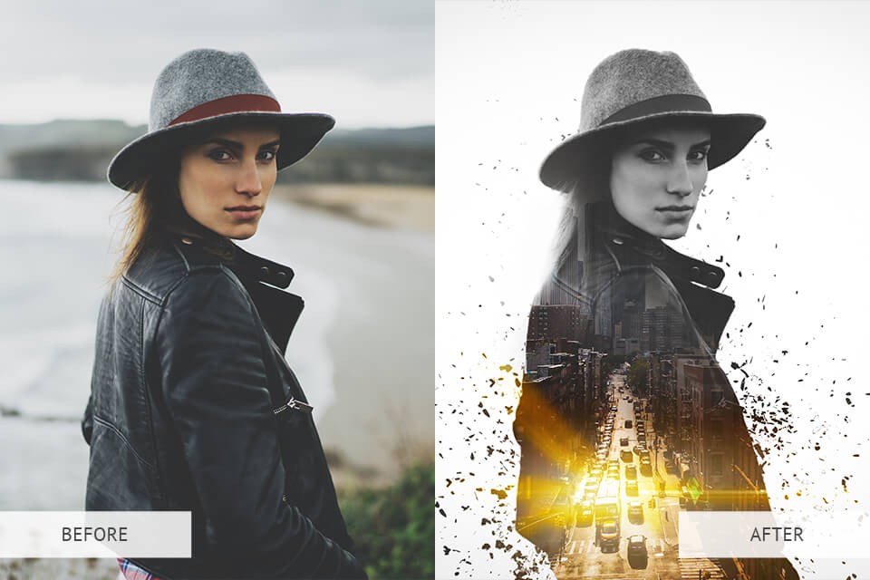 Advanced Double Exposure PS Actions Example