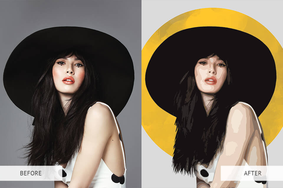 Cartoon Effect PS Actions Example