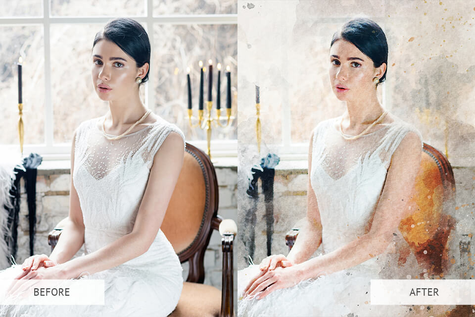 Watercolour Effect PS Actions Example