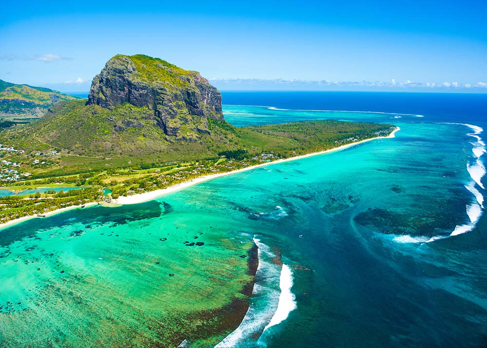 Mauritius aerial view
