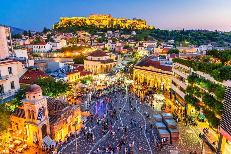 11 Top Things to Do in Athens at Night Monastiraki Square in the evening