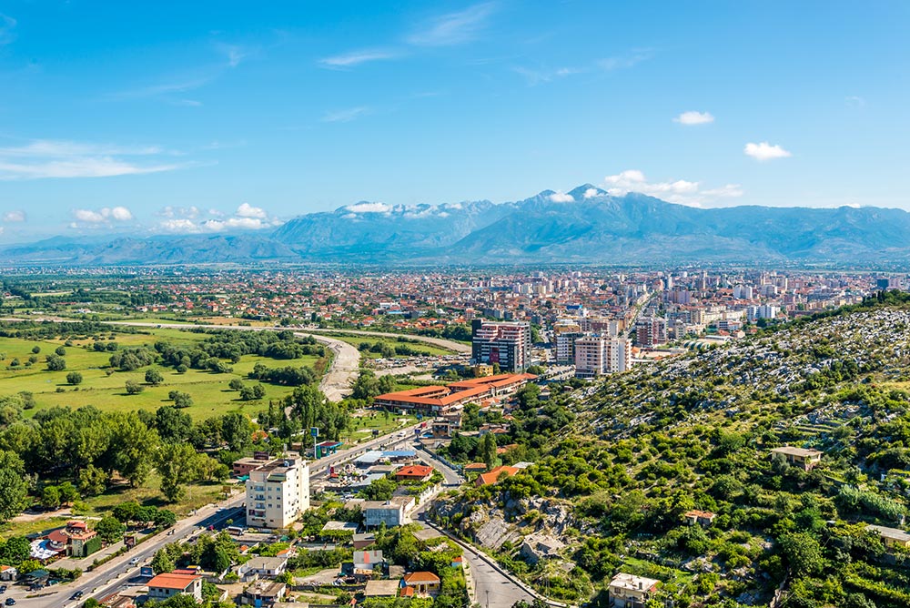 Aerial views of Shkoder city