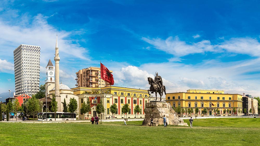 Skanderbeg square in Tirana