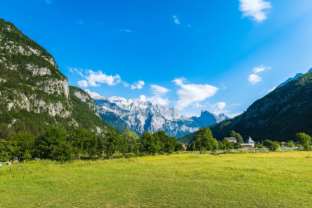 Theth mountains and landscape