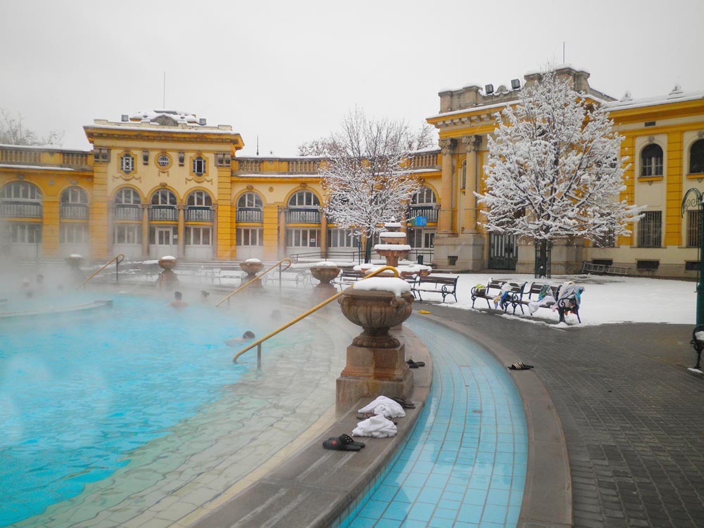 Spa in Budapest in the winter
