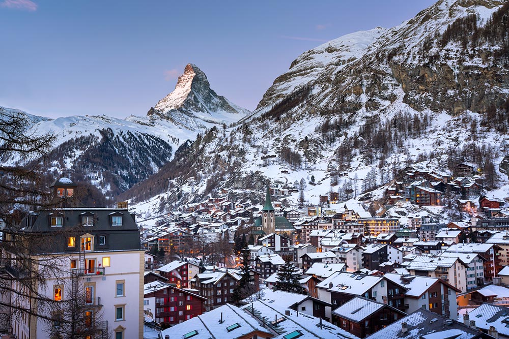 Zermatt during the winter