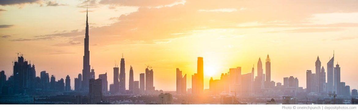 Dubai skyline in the UAE