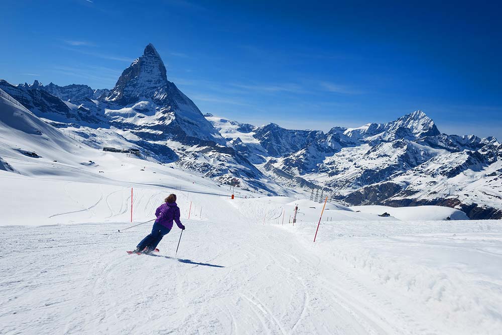 Matterhorn and ski slopes