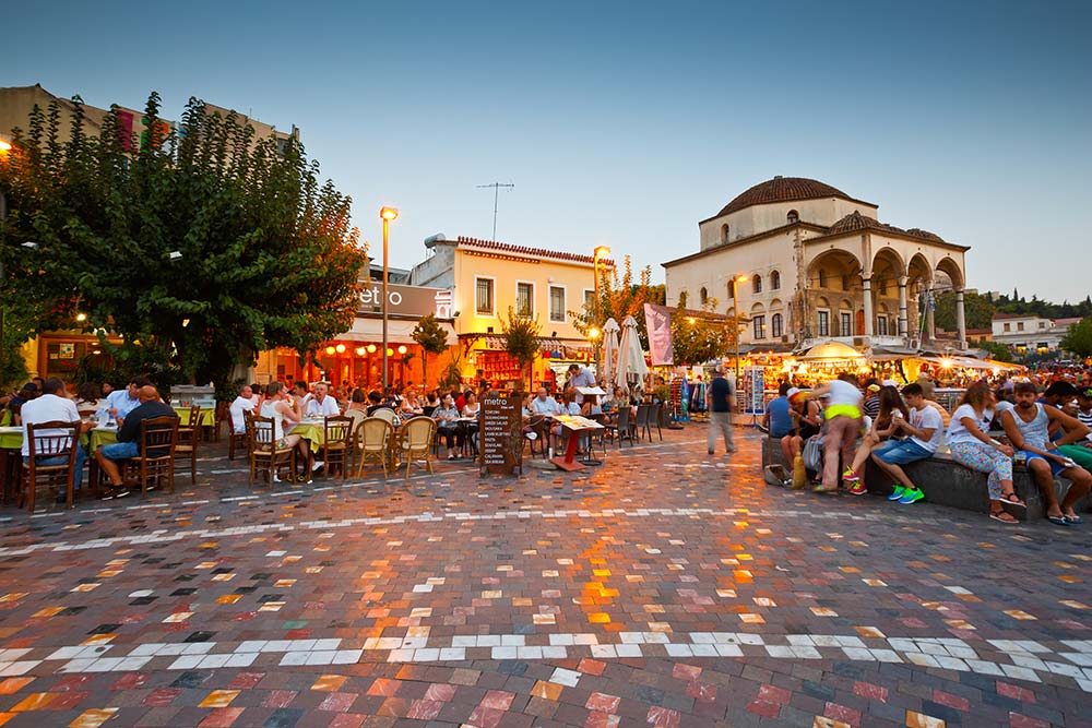 Monastiraki Square at night